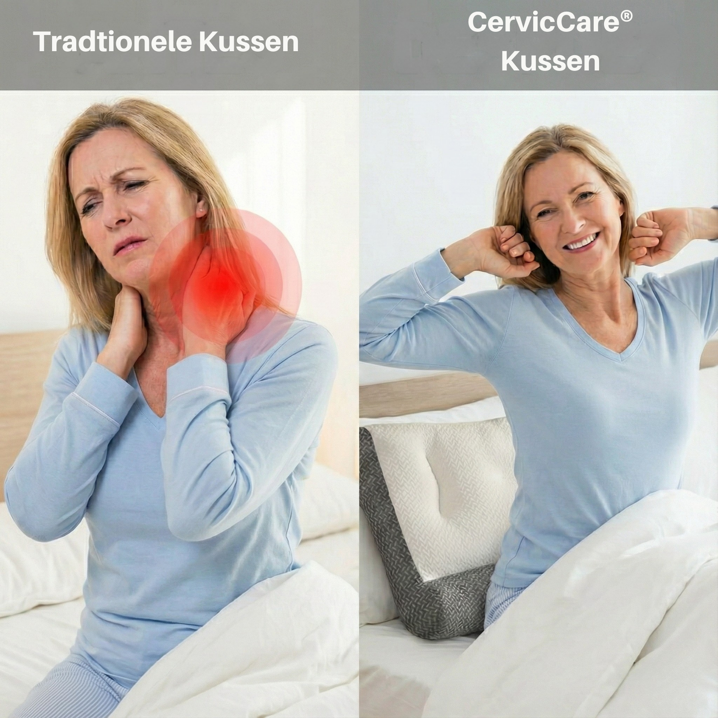 CervicCare Verhoogde Ergonomische Rand Kussen