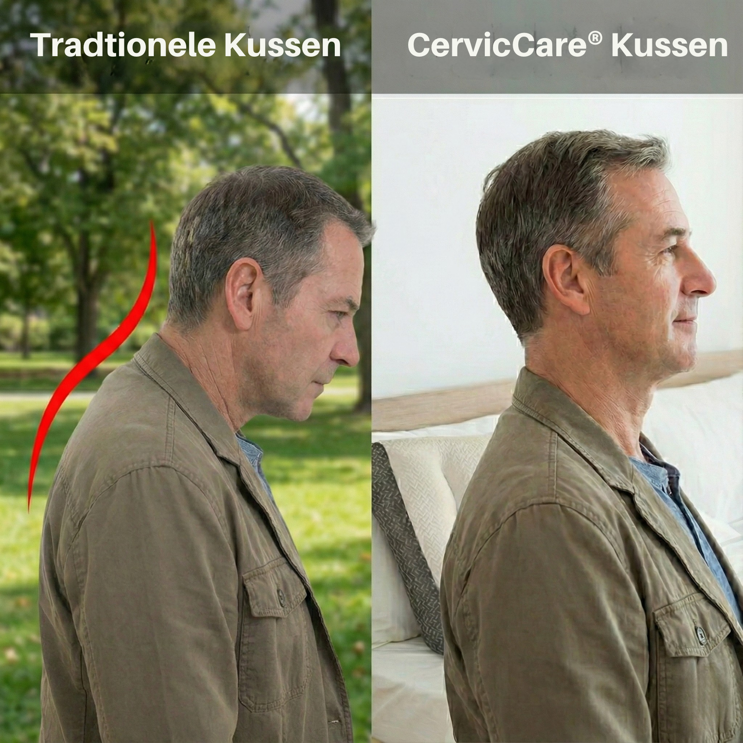 CervicCare Verhoogde Ergonomische Rand Kussen
